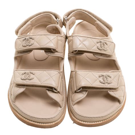 tan leather chanel sandals